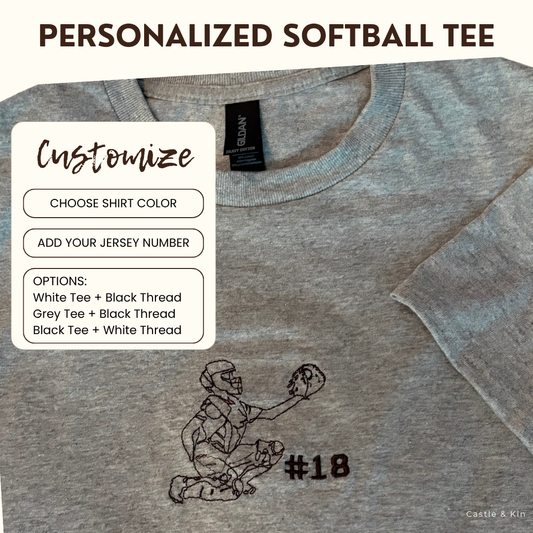 Customized Softball Catcher T-Shirt